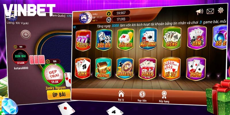 Kho game đa dạng và phong phú tại Vinbet